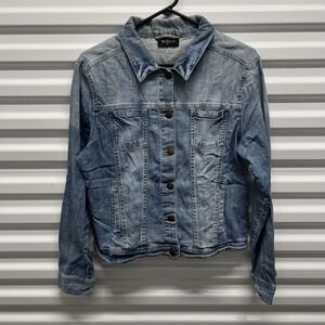 Gina Benotti Denim Jacket Size 42 Womens Medium Wash Blue Jean Trucker Jacket‎